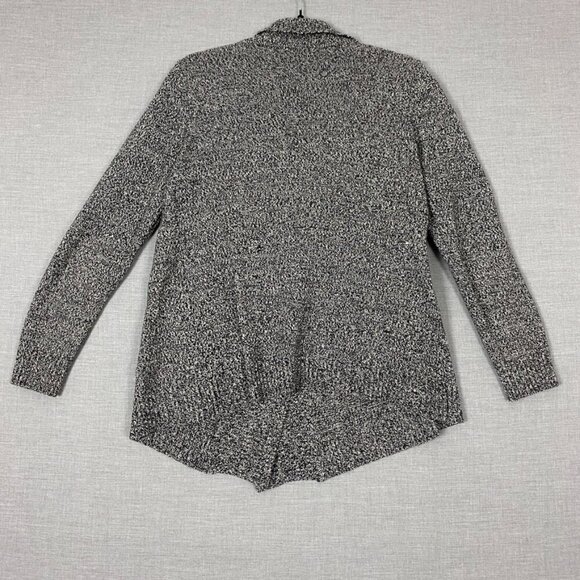 Roots Open Front Cardigan Sz Small Black and White Heather Heavy Knit - Picture 3 of 9